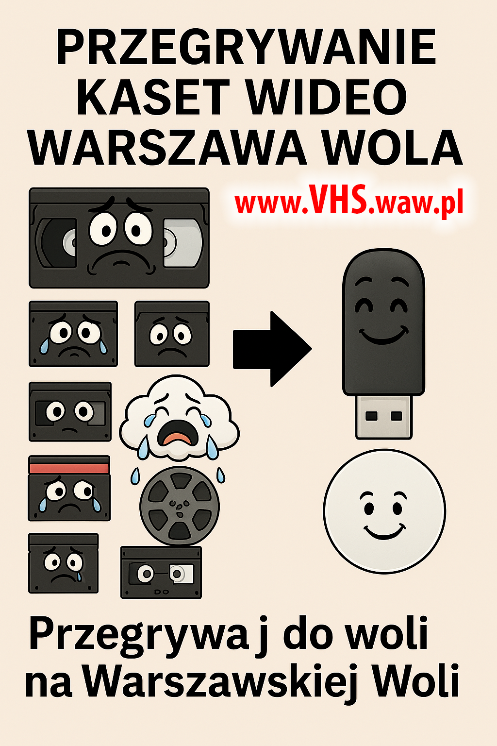 Przegrywanie kaset VHS w Warszawie na Woli