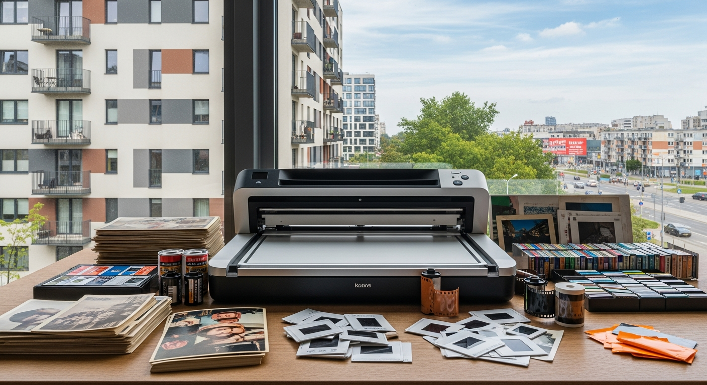 Białołęka i Warszawa: skanowanie starych fotografii i slajdów.